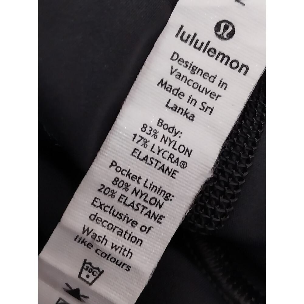 LULULEMON! LUXE RICH BLACK LOGO BACK SUPER SLEEK ATHLETIC LEGGINGS! SZ 2 - Picture 9 of 10